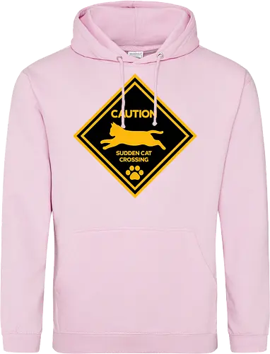 Caution: Sudden Cat Crossing Japan Art Nº2 - cat art, cat artwork, cat humor, cat lover, cat teeshirt, cute cats, funny cats, funny humor, funny quote, funny slogan, parody brand, parody design, parody logo, pop art, trending now - Standard Hoodie