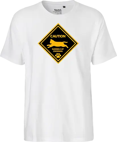 Caution: Sudden Cat Crossing Japan Art Nº2 - cat art, cat artwork, cat humor, cat lover, cat teeshirt, cute cats, funny cats, funny humor, funny quote, funny slogan, parody brand, parody design, parody logo, pop art, trending now - Fairtrade T-Shirt