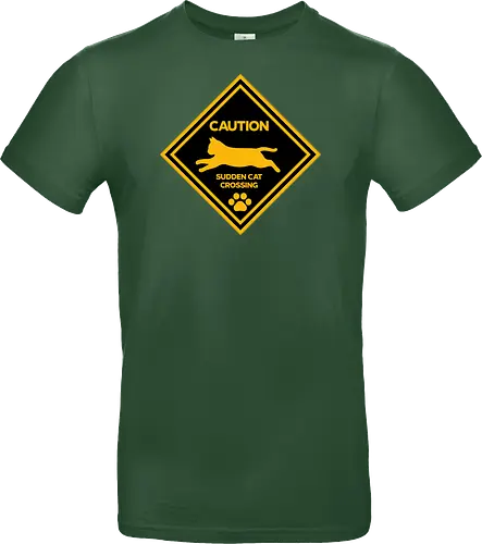Caution: Sudden Cat Crossing Japan Art Nº2 - cat art, cat artwork, cat humor, cat lover, cat teeshirt, cute cats, funny cats, funny humor, funny quote, funny slogan, parody brand, parody design, parody logo, pop art, trending now - Standard T-Shirt