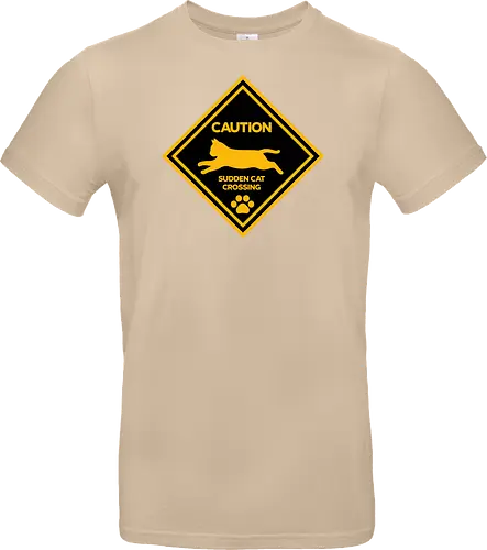 Caution: Sudden Cat Crossing Japan Art Nº2 - cat art, cat artwork, cat humor, cat lover, cat teeshirt, cute cats, funny cats, funny humor, funny quote, funny slogan, parody brand, parody design, parody logo, pop art, trending now - Standard T-Shirt