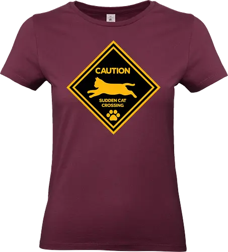 Caution: Sudden Cat Crossing Japan Art Nº2 - cat art, cat artwork, cat humor, cat lover, cat teeshirt, cute cats, funny cats, funny humor, funny quote, funny slogan, parody brand, parody design, parody logo, pop art, trending now - Standard T-Shirt (Women)
