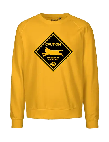 Caution: Sudden Cat Crossing Japan Art Nº2 - cat art, cat artwork, cat humor, cat lover, cat teeshirt, cute cats, funny cats, funny humor, funny quote, funny slogan, parody brand, parody design, parody logo, pop art, trending now - Fairtrade Sweatshirt