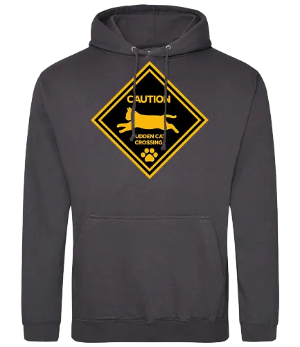 Caution: Sudden Cat Crossing Japan Art Nº2 - cat art, cat artwork, cat humor, cat lover, cat teeshirt, cute cats, funny cats, funny humor, funny quote, funny slogan, parody brand, parody design, parody logo, pop art, trending now - Standard Hoodie
