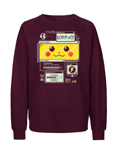 Electrifying Capture - anime, retro, pixel, gaming, cyber, japanese, nostalgia, geek, nerd, yellow, electric, computer - Fairtrade Sweatshirt