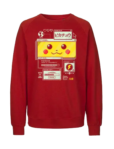 Electrifying Capture - anime, retro, pixel, gaming, cyber, japanese, nostalgia, geek, nerd, yellow, electric, computer - Fairtrade Sweatshirt