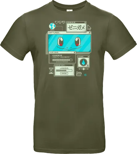 Aquatic Download - anime, retro, pixel, gaming, water, japanese, nostalgia, geek, nerd, blue, turtle, ocean - Standard T-Shirt