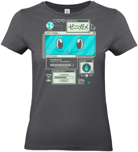 Aquatic Download - anime, retro, pixel, gaming, water, japanese, nostalgia, geek, nerd, blue, turtle, ocean - Standard T-Shirt (Women)