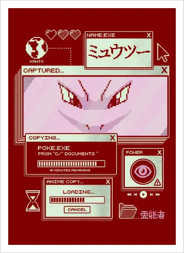 Psychic System - anime, retro, pixel, gaming, mystery, japanese, nostalgia, geek, nerd, purple, legend, psychic - Artprint
