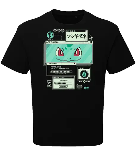 Botanical Data - anime, retro, pixel, gaming, plant, japanese, nostalgia, geek, nerd, green, seed, forest - Oversize T-Shirt