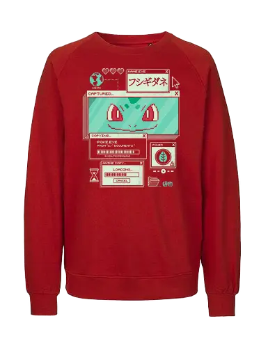 Botanical Data - anime, retro, pixel, gaming, plant, japanese, nostalgia, geek, nerd, green, seed, forest - Fairtrade Sweatshirt