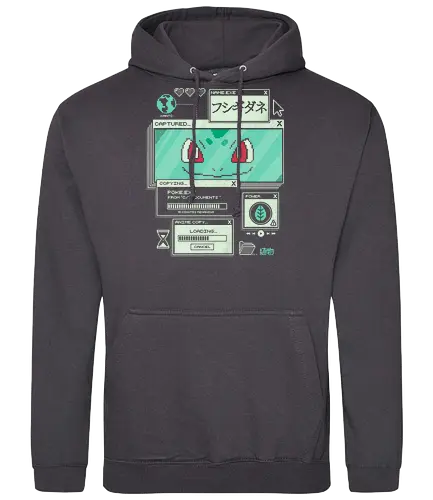 Botanical Data - anime, retro, pixel, gaming, plant, japanese, nostalgia, geek, nerd, green, seed, forest - Standard Hoodie