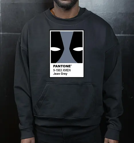 dead grey  - xmen, Antihero, superhero, mutant, cool, parody, pantone, colour, antihero, simple - Cropped Sweatshirt