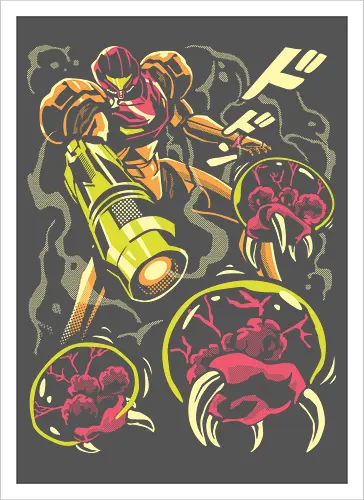 Larva swarm - Bounty Hunter, ridley, alien, space, scifi, game, gaming, video game, zebes, galaxy - Artprint