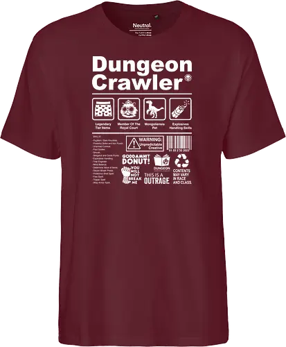 Dungeon Crawler label - dungeon crawler carl, labels, princess donut, cat, novel, books, retro, vintage, princess donut, fantasy - Fairtrade T-Shirt