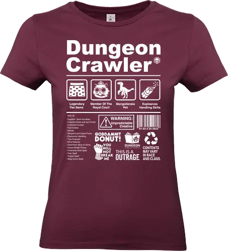 Dungeon Crawler label - dungeon crawler carl, labels, princess donut, cat, novel, books, retro, vintage, princess donut, fantasy - Standard T-Shirt (Women)
