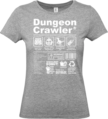 Dungeon Crawler label - dungeon crawler carl, labels, princess donut, cat, novel, books, retro, vintage, princess donut, fantasy - Standard T-Shirt (Women)