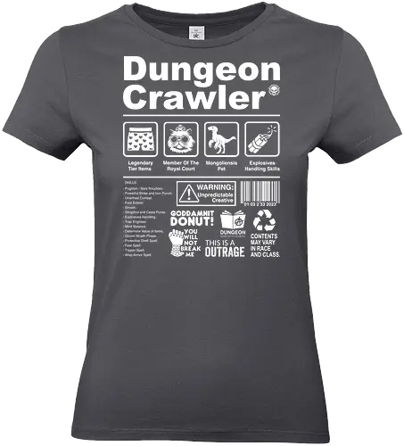 Dungeon Crawler label - dungeon crawler carl, labels, princess donut, cat, novel, books, retro, vintage, princess donut, fantasy - Standard T-Shirt (Women)
