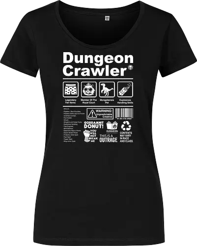 Dungeon Crawler label - dungeon crawler carl, labels, princess donut, cat, novel, books, retro, vintage, princess donut, fantasy - Women T-Shirt