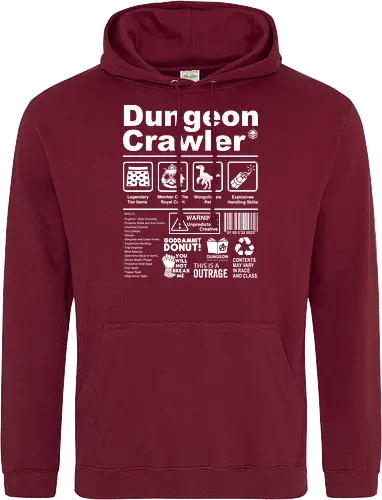 Dungeon Crawler label - dungeon crawler carl, labels, princess donut, cat, novel, books, retro, vintage, princess donut, fantasy - Standard Hoodie