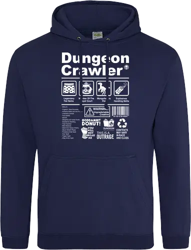 Dungeon Crawler label - dungeon crawler carl, labels, princess donut, cat, novel, books, retro, vintage, princess donut, fantasy - Standard Hoodie