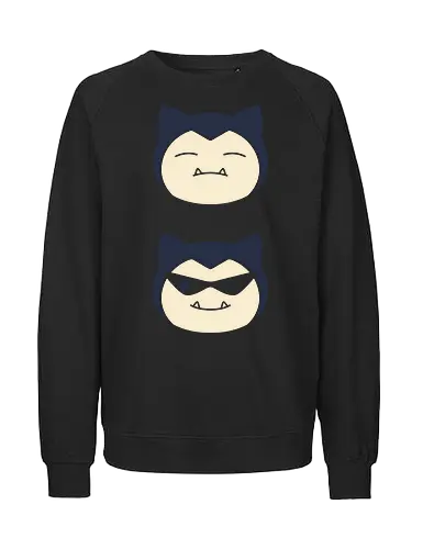 Sleepy to Swag: The Big Guy Glow-Up - Snorlax shirt, funny Pokemon merch, sleepy monster graphic tee, retro anime sunglasses, nostalgic gaming streetwear, lazy day aesthetic clothing, minimalist gamer fashion, Squirtle squad glasses design, cool pocket monster tee, funny otaku apparel - Fairtrade Sweatshirt