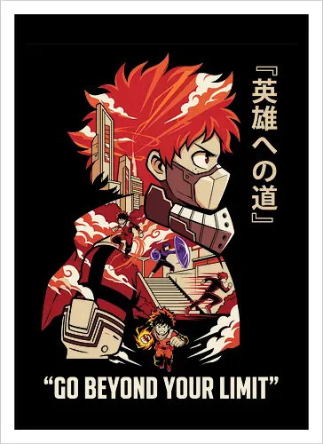 Path to a Hero: Go Beyond - My Hero Academia shirt, Deku graphic tee, Izuku Midoriya merch, MHA apparel, anime hero streetwear, go beyond plus ultra, double exposure anime design, shonen manga clothing, superhero academy graphic, otaku aesthetic fashion - Artprint