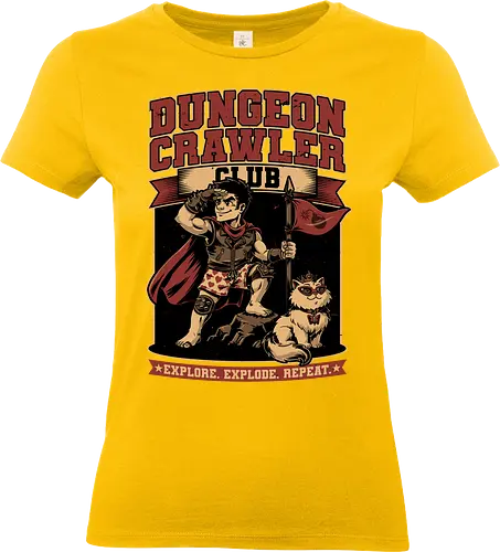 Dungeon Crawler Club - Nerd, Geek, Fantasy, Adventure, Rpg, Litrpg, Book, Books, Bookworm, Science Fantasy, Science Fiction, Scifi, Cat, Pet, Donut, Funny, Post-apocalyptic, Apocalypse, Post Apocalyptic, Apocalyptic Cats, Postapocalypse, Post-apocalypse, Vintage, Retro, Retro Vintage, Retro Advertising, Retro Publicity, Club, Group, Squad, Exploration, Exploring, Explore, Explorer, Explosion, Explosive, Repeat - Standard T-Shirt (Women)