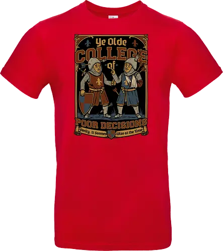 Medieval Knight College - Medieval, Knights, Knight, College Humor, College, Retro College, College Parody, University, University Shirt, Fake University, Decisions, Bad Decisions, Decision, Wise, Warrior, War, Fight, Battle, Fun, Funny, Rpg, Role-play, Role-playing, Roleplay Game, Role-playing Game, Critical Role, Roleplay, Roleplaying, D20, Roleplaying Game, Pen and Paper, Dungeon Master, Pen and Paper, Pen and paper, Dungeon, Fantasy, Adventure, Mascot, Meme - Standard T-Shirt