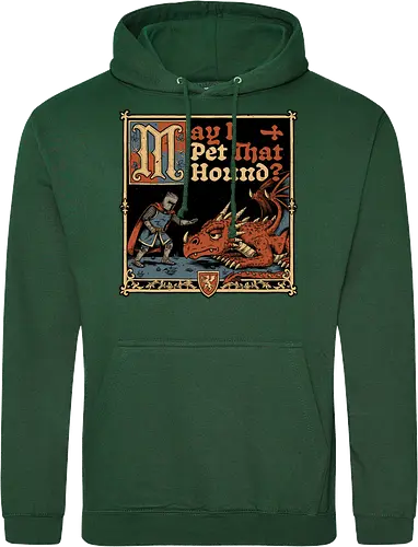 Medieval Meme Pet Dragon - Medieval, Memes, Meme, Internet, Pet, Dragon, Monster, Creature, Fun, Funny, Rpg, Role-play, Role-playing, Roleplay Game, Role-playing Game, Roleplay, Roleplaying Game, D20, Dungeon Master, Dungeon, Dungeons, Fantasy, Adventure, Magic, Magical Creatures, Magical Creature, Magical, Dog, Knight, Warrior - Standard Hoodie