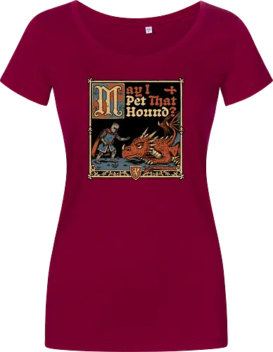 Medieval Meme Pet Dragon - Medieval, Memes, Meme, Internet, Pet, Dragon, Monster, Creature, Fun, Funny, Rpg, Role-play, Role-playing, Roleplay Game, Role-playing Game, Roleplay, Roleplaying Game, D20, Dungeon Master, Dungeon, Dungeons, Fantasy, Adventure, Magic, Magical Creatures, Magical Creature, Magical, Dog, Knight, Warrior - Women T-Shirt