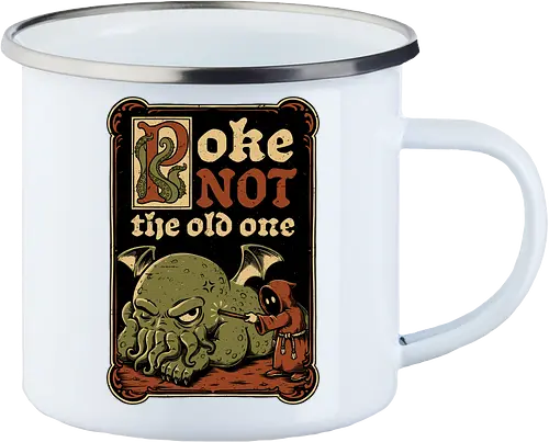 Medieval Poke Cthulhu - Medieval, Call Of Cthulhu, Cthulhu, Cthulhu Mythos, Hp Lovecraft, Lovecraftian, Lovecraft, H.p. Lovecraft, H P Lovecraft, Classic Horror, Horror, Horror Comedy, Horror Humor, Cosmic, Cosmic Horror, Fun, Funny, Poke, Tentacles, Tentacle, Fantasy, Adventure, Classic, Books, Book, Bookworm, Occultism, Cultist, Ritual, Sleep, Sleepy, Sleeping - Enamel Mug