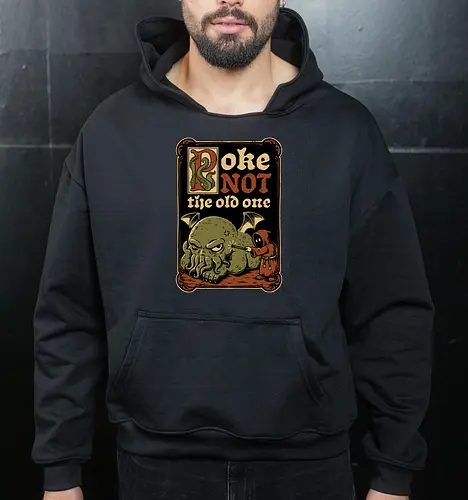 Medieval Poke Cthulhu - Medieval, Call Of Cthulhu, Cthulhu, Cthulhu Mythos, Hp Lovecraft, Lovecraftian, Lovecraft, H.p. Lovecraft, H P Lovecraft, Classic Horror, Horror, Horror Comedy, Horror Humor, Cosmic, Cosmic Horror, Fun, Funny, Poke, Tentacles, Tentacle, Fantasy, Adventure, Classic, Books, Book, Bookworm, Occultism, Cultist, Ritual, Sleep, Sleepy, Sleeping - Cropped Hoodie