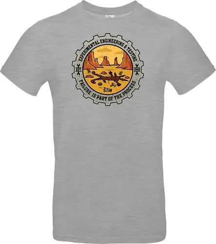 Experimental Engineering – Failure Is Part Of The Process - Ingenieur, Engineering, Cartoon, Coyote, Experiment, Failure, Tech, Humor, Lustig, Geschenk, Vintage Badge, Science, Erfinder, Geek, Nerd - Standard T-Shirt