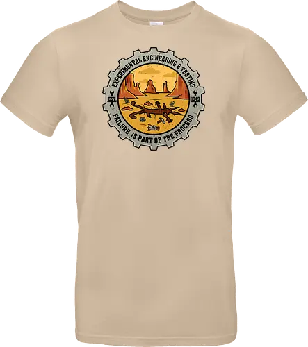 Experimental Engineering – Failure Is Part Of The Process - Ingenieur, Engineering, Cartoon, Coyote, Experiment, Failure, Tech, Humor, Lustig, Geschenk, Vintage Badge, Science, Erfinder, Geek, Nerd - Standard T-Shirt