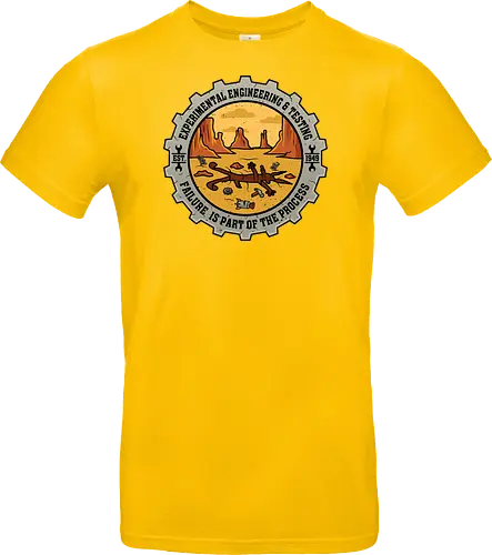 Experimental Engineering – Failure Is Part Of The Process - Ingenieur, Engineering, Cartoon, Coyote, Experiment, Failure, Tech, Humor, Lustig, Geschenk, Vintage Badge, Science, Erfinder, Geek, Nerd - Standard T-Shirt