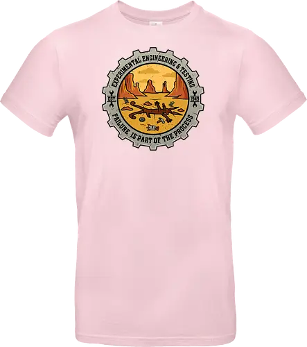 Experimental Engineering – Failure Is Part Of The Process - Ingenieur, Engineering, Cartoon, Coyote, Experiment, Failure, Tech, Humor, Lustig, Geschenk, Vintage Badge, Science, Erfinder, Geek, Nerd - Standard T-Shirt