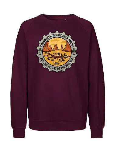 Experimental Engineering – Failure Is Part Of The Process - Ingenieur, Engineering, Cartoon, Coyote, Experiment, Failure, Tech, Humor, Lustig, Geschenk, Vintage Badge, Science, Erfinder, Geek, Nerd - Fairtrade Sweatshirt