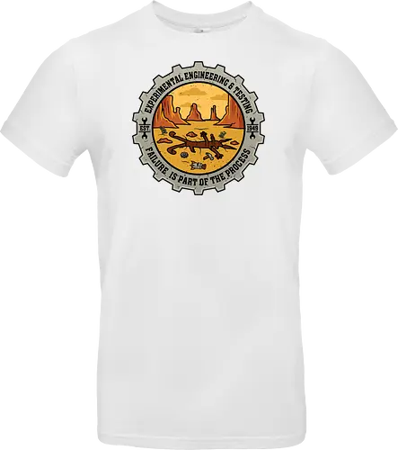 Experimental Engineering – Failure Is Part Of The Process - Ingenieur, Engineering, Cartoon, Coyote, Experiment, Failure, Tech, Humor, Lustig, Geschenk, Vintage Badge, Science, Erfinder, Geek, Nerd - Standard T-Shirt