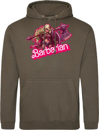 Barbarian Girl - dnd barbarian, geek girl, dungeon master gift, ttrpg gift for her, goblin dice, warrior girl, critical hit, forgotten realm, critical role, dnd character girl, dungeon crawler carl, Pen and paper, Pen and paper - Standard Hoodie