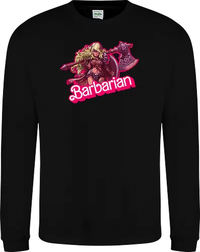 Barbarian Girl - dnd barbarian, geek girl, dungeon master gift, ttrpg gift for her, goblin dice, warrior girl, critical hit, forgotten realm, critical role, dnd character girl, dungeon crawler carl, Pen and paper, Pen and paper - Sweatshirt