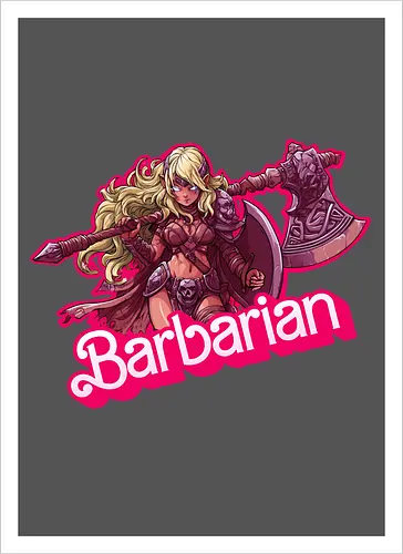 Barbarian Girl - dnd barbarian, geek girl, dungeon master gift, ttrpg gift for her, goblin dice, warrior girl, critical hit, forgotten realm, critical role, dnd character girl, dungeon crawler carl, Pen and paper, Pen and paper - Artprint