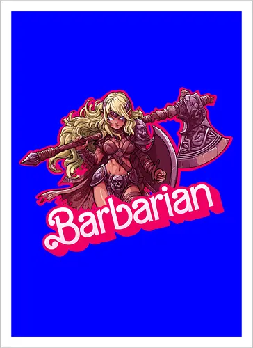 Barbarian Girl - dnd barbarian, geek girl, dungeon master gift, ttrpg gift for her, goblin dice, warrior girl, critical hit, forgotten realm, critical role, dnd character girl, dungeon crawler carl, Pen and paper, Pen and paper - Artprint
