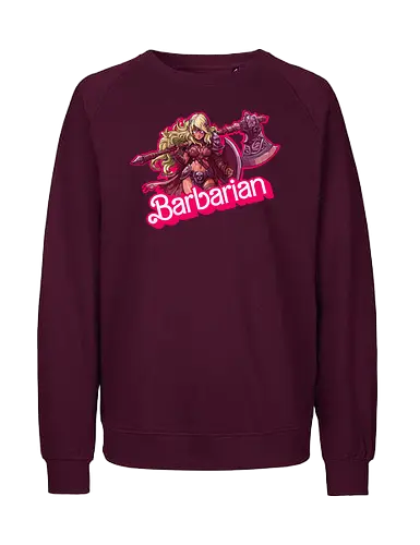 Barbarian Girl - dnd barbarian, geek girl, dungeon master gift, ttrpg gift for her, goblin dice, warrior girl, critical hit, forgotten realm, critical role, dnd character girl, dungeon crawler carl, Pen and paper, Pen and paper - Fairtrade Sweatshirt