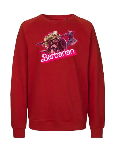 Barbarian Girl - dnd barbarian, geek girl, dungeon master gift, ttrpg gift for her, goblin dice, warrior girl, critical hit, forgotten realm, critical role, dnd character girl, dungeon crawler carl, Pen and paper, Pen and paper - Fairtrade Sweatshirt