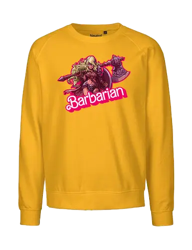 Barbarian Girl - dnd barbarian, geek girl, dungeon master gift, ttrpg gift for her, goblin dice, warrior girl, critical hit, forgotten realm, critical role, dnd character girl, dungeon crawler carl, Pen and paper, Pen and paper - Fairtrade Sweatshirt
