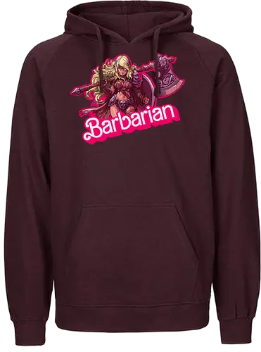 Barbarian Girl - dnd barbarian, geek girl, dungeon master gift, ttrpg gift for her, goblin dice, warrior girl, critical hit, forgotten realm, critical role, dnd character girl, dungeon crawler carl, Pen and paper, Pen and paper - Fairtrade Hoodie