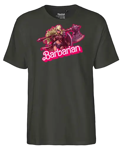 Barbarian Girl - dnd barbarian, geek girl, dungeon master gift, ttrpg gift for her, goblin dice, warrior girl, critical hit, forgotten realm, critical role, dnd character girl, dungeon crawler carl, Pen and paper, Pen and paper - Fairtrade T-Shirt