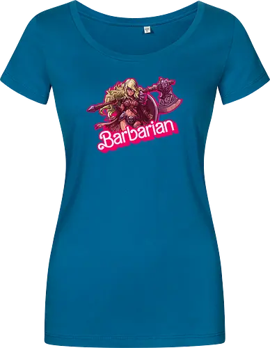 Barbarian Girl - dnd barbarian, geek girl, dungeon master gift, ttrpg gift for her, goblin dice, warrior girl, critical hit, forgotten realm, critical role, dnd character girl, dungeon crawler carl, Pen and paper, Pen and paper - Women T-Shirt