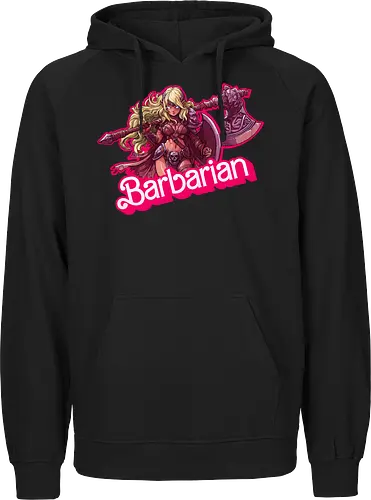 Barbarian Girl - dnd barbarian, geek girl, dungeon master gift, ttrpg gift for her, goblin dice, warrior girl, critical hit, forgotten realm, critical role, dnd character girl, dungeon crawler carl, Pen and paper, Pen and paper - Fairtrade Hoodie