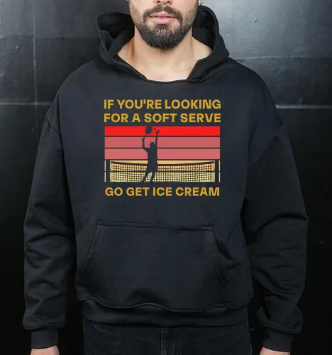 Funny Tennis Quote Vintage Retro Player Humor - Cropped Hoodie